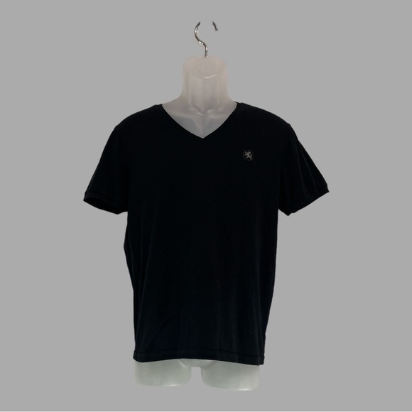 Express Men’s Black V-Neck T-Shirt with Embroidered Logo Short Sleeves Size S - Picture 1 of 5